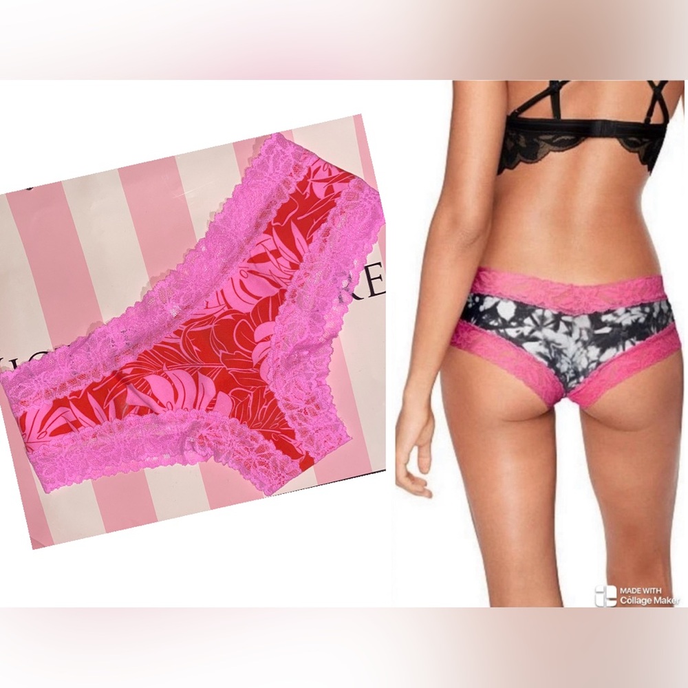 PINK Victoria’s Secret Cotton lace Cheekster PINK pink panties neon tropical